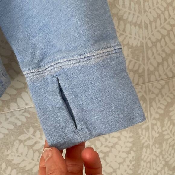 Vineyard Vines Cotton Sunwashed Blue Funnel Neck Relaxed Shep Shirt/Sweatshirt - Picture 5 of 12